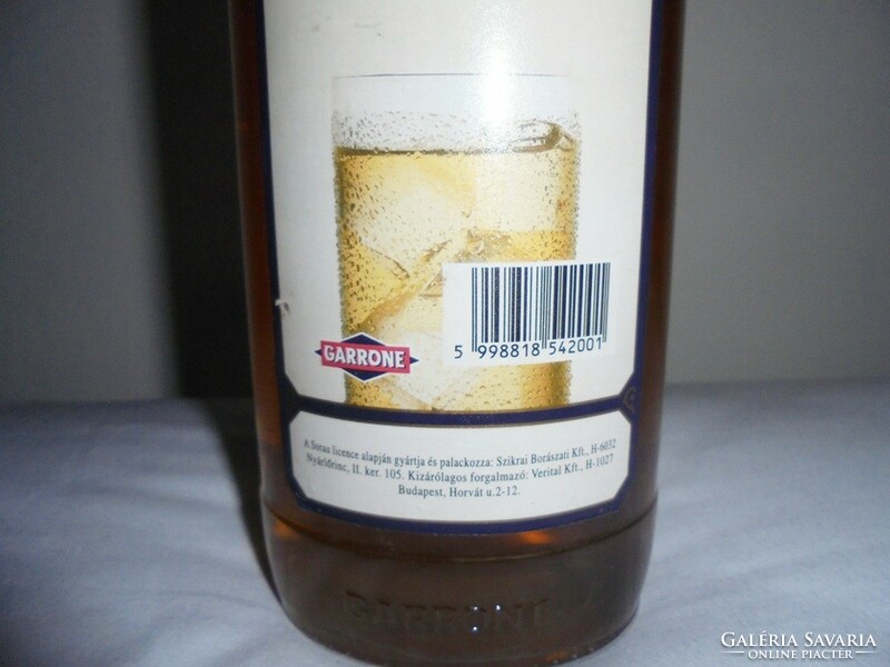 Retro Garrone Vermouth Bianco ital üveg palack - 1990-es évek elejéről, bontatlan, ritkaság