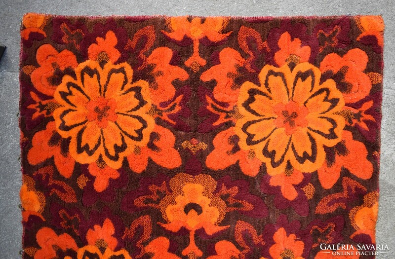 Retro pattern wall protector, wall decoration, mid century modern applied art silk carpet 200 x 75 cm