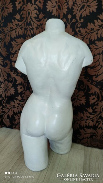 Vintage painted female nude torso large size heavy metal statue 70 cm rare piece