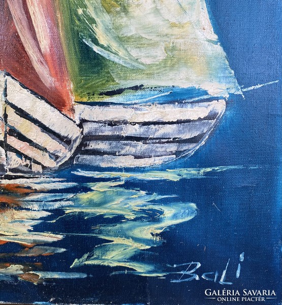 Sailboats - oil, canvas