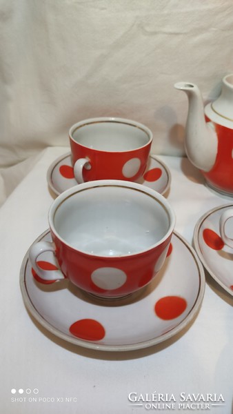 Dotted nostalgic porcelain coffee set tea set for 6 people