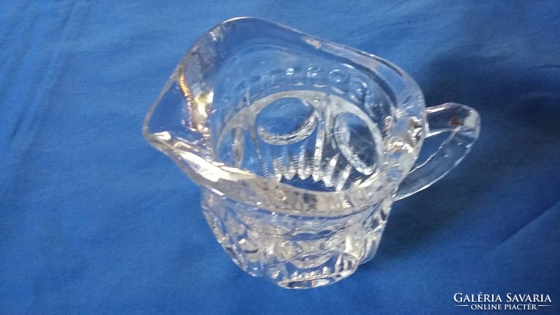 Small thick crystal glass jug