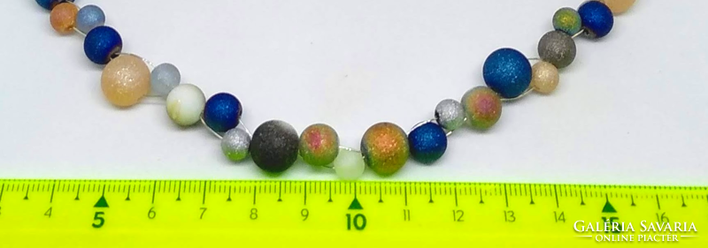 Galvanized glass beads neck blue, made of colorful 6-8-10 mm beads