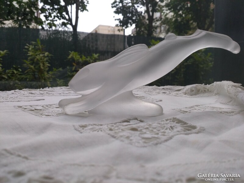Lalique French acid-etched crystal bunny
