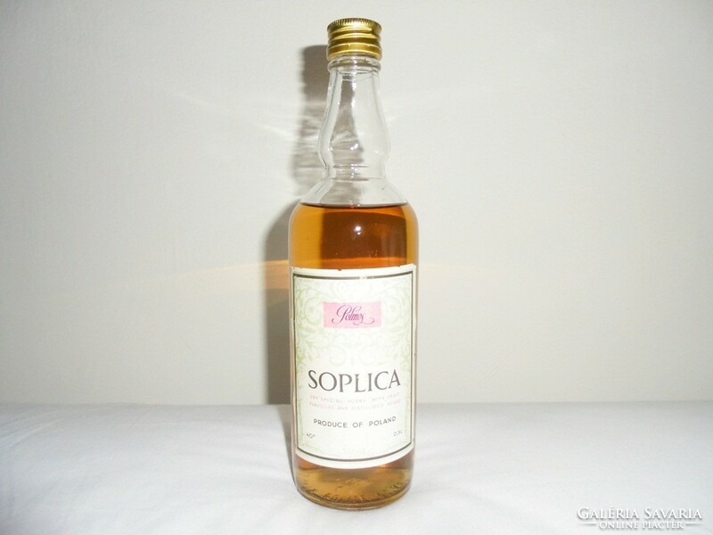 Retro Polmos Soplica vodka Poland - Lengyel ital üveg palack - 1980-as évekből - bontatlan, ritkaság