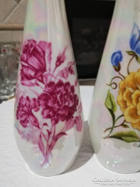 Scheibe-alsbach luster-glazed porcelain violet vases