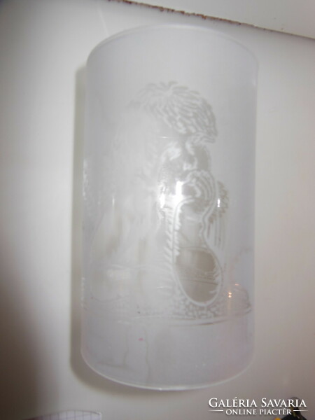 Glass - angelic - 15 x 10 cm - acid etched - candle shade - German - flawless