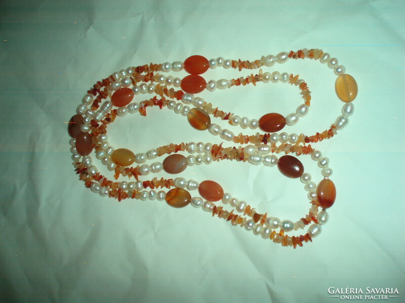 Beautiful real pearl agate necklace