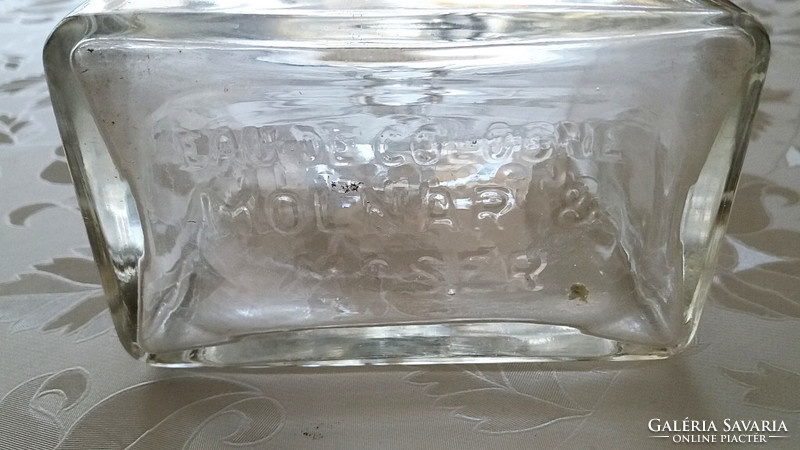 Régi vintage nagy parfümös üveg Molnár & Moser kölnis üveg 14 cm