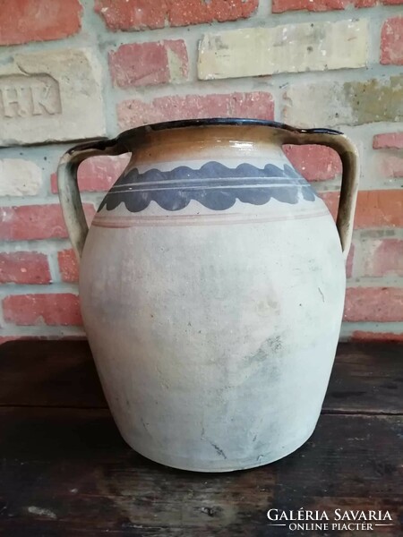 Gömör linen silk, cooking pot, large ceramic, early 20th century