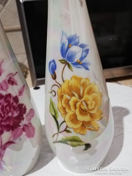 Scheibe-alsbach luster-glazed porcelain violet vases