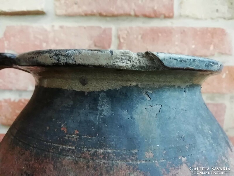 Gömör cooking pot, linen silk pot, late 19th century, with slight damage