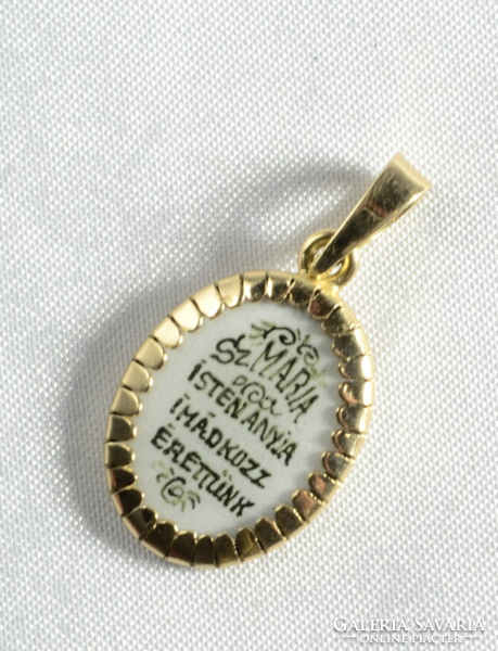 Fire enamel gold pendant