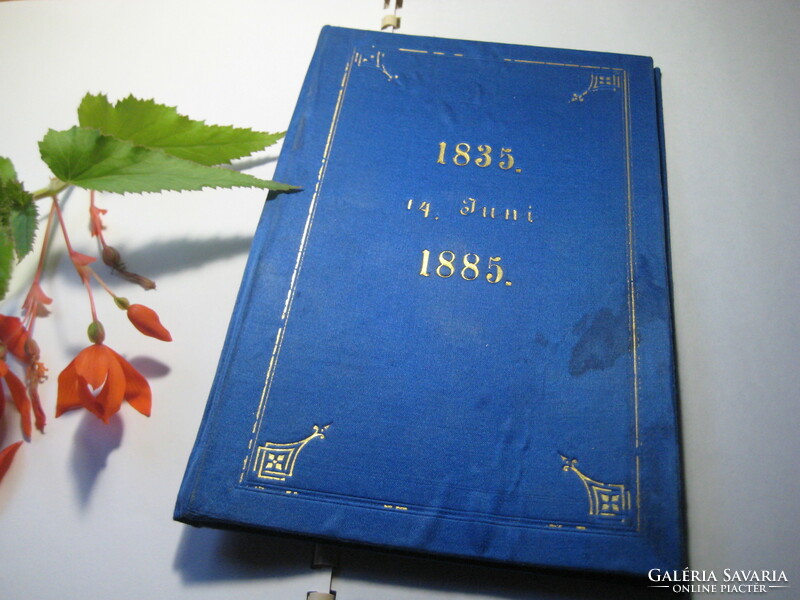 Memorial book from 1885, for the 50th wedding anniversary of an aristocratic couple