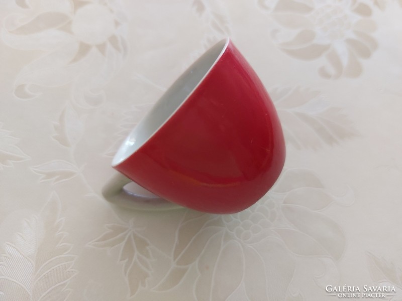 Régi Drasche porcelán piros kávés csésze 1 db