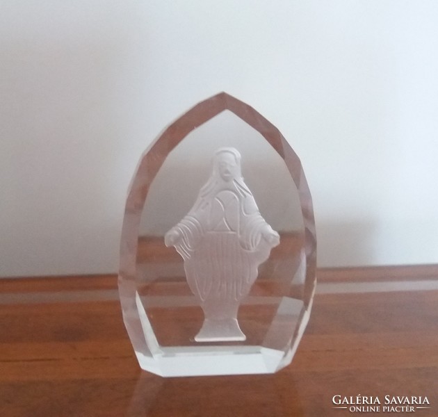 Üveg Mária kegytárgy vallási dísztárgy Szűzanya