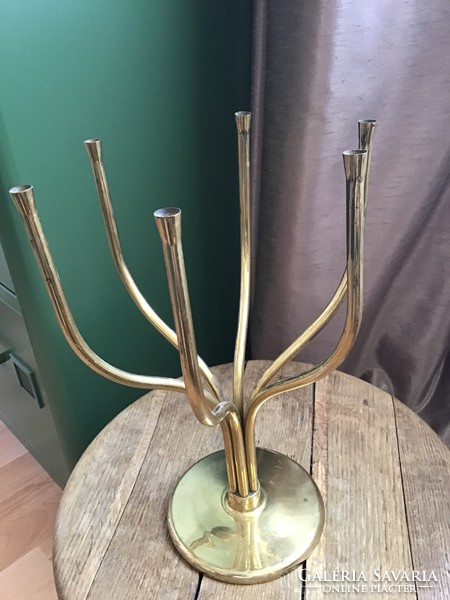 Old industrial art gallery copper candle holder