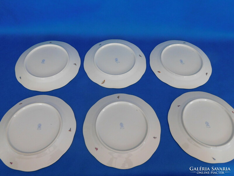 Set of 6 flat plates with Herend Rothschild pattern