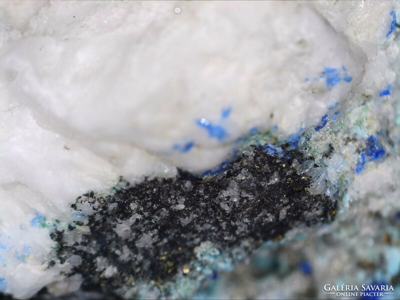 Természetes Termésezüst, Linarit és Szerpierit ásványkombináció. 20 gramm
