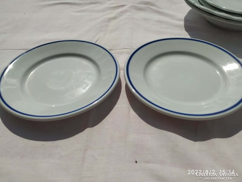 Zsolnay porcelán kék csíkos kis tányér 2 db  eladó!