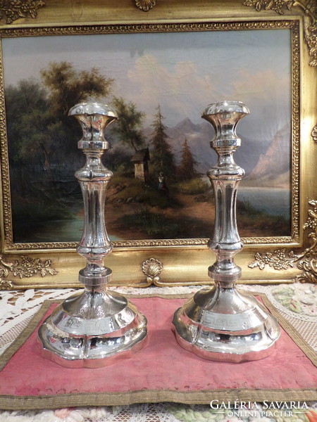 Pair of antique silver candlesticks