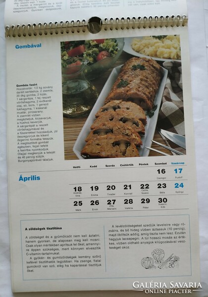 5 db retró naptár szakácskönyv