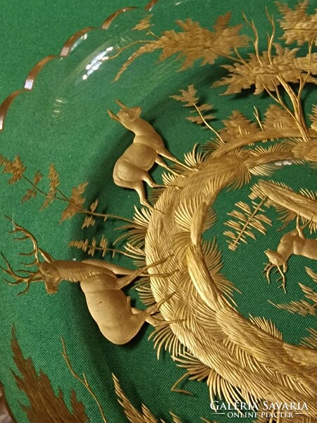 Unique gold decorated glass plate