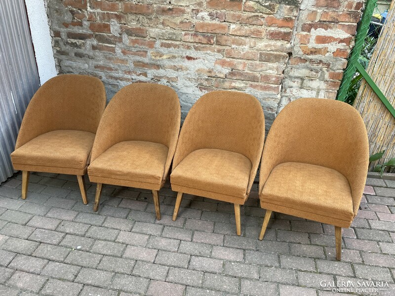 Retro kagyló fotel szék garnitúra modern retro mid century 4db