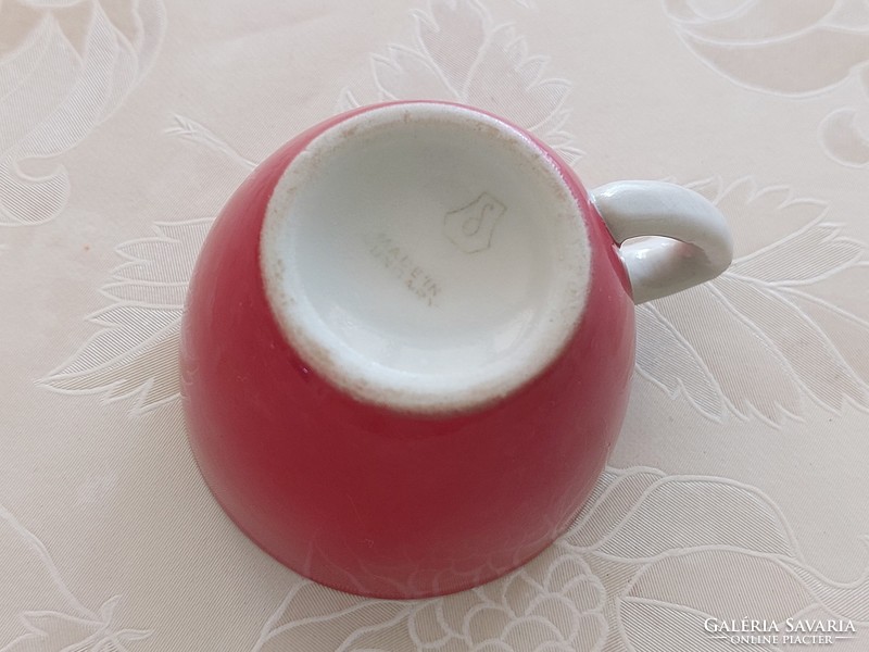 Régi Drasche porcelán piros kávés csésze 1 db