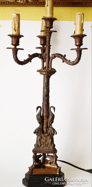 Antik bronz gyertyatartó pár 60 cm tűz-aranyozott eredeti  állapotban 1800 eleje