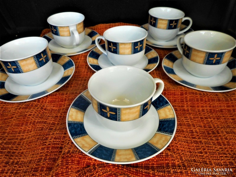 6 db-os porcelán készlet (teás, kávés, cappuccinós) olasz, Domestic