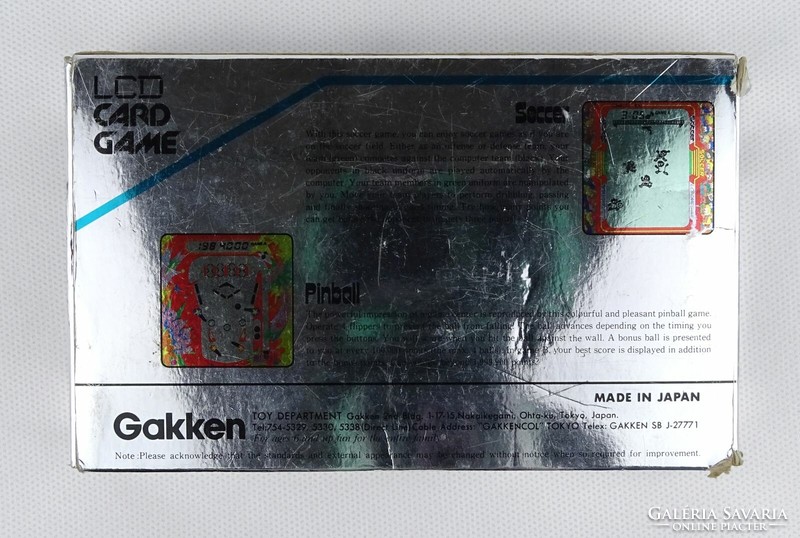 1J927 Gakken LCD Card Game - Soccer quartz kvarcjáték eredeti dobozában