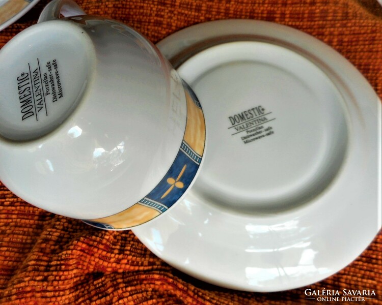 6 db-os porcelán készlet (teás, kávés, cappuccinós) olasz, Domestic