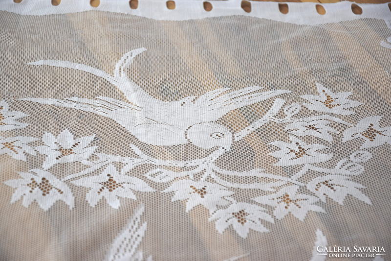 Régi Antik Gyönyörű vitrázs függöny Ritka madár minta Nagy 112 x 59
