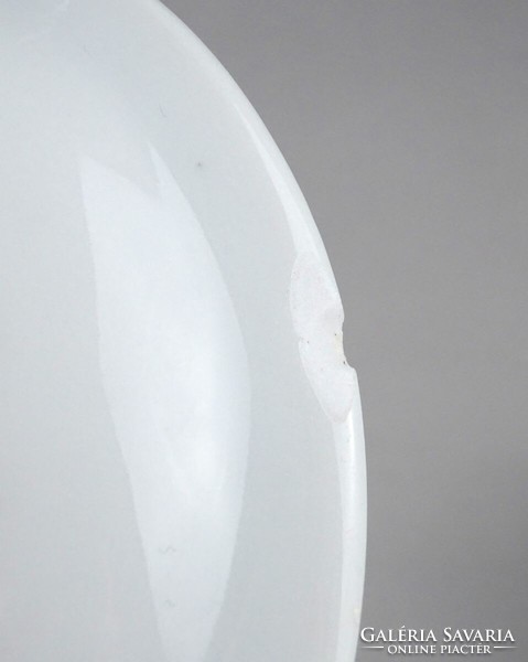 1J941 Régi jelzett bécsi virágmintás porcelán leveses tál komatál