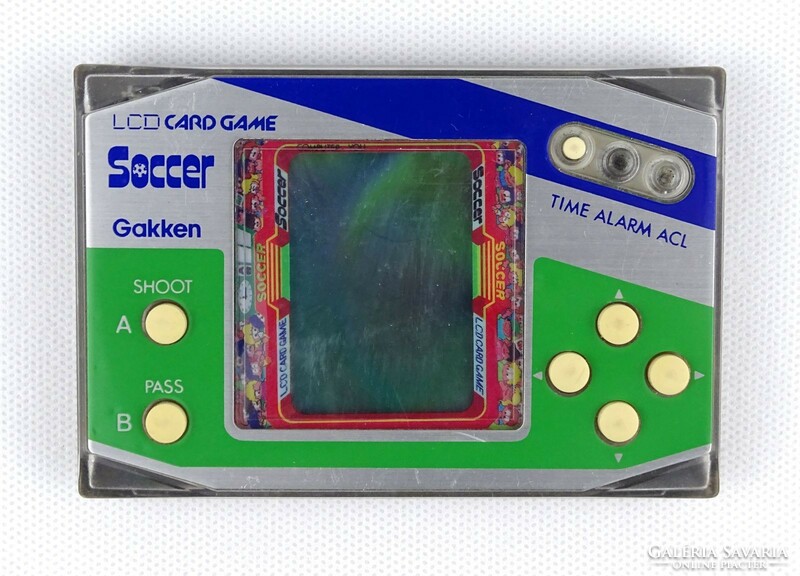 1J927 gakken lcd card game - soccer quartz quartz game in original box