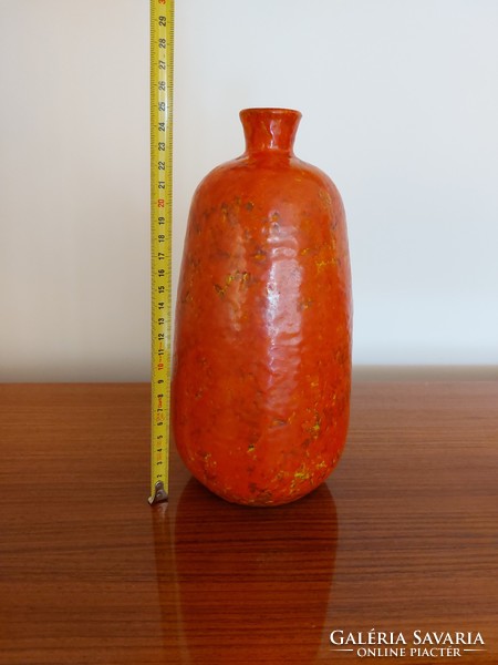 Retro ceramic vase old orange mid century decorative vase