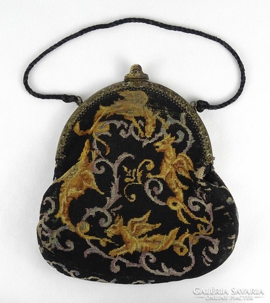 1J912 antique copper buckle dragon decorated women's theater bag