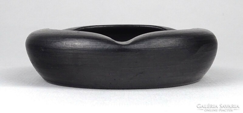 1J909 old black earthenware ashtray from Mohács
