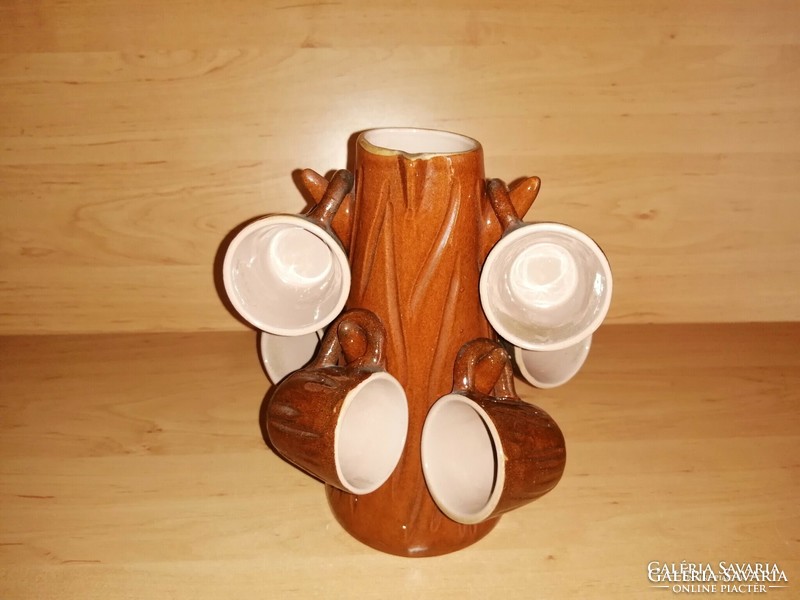 Retro ceramic wood imitation short drinking glass set (f-1)