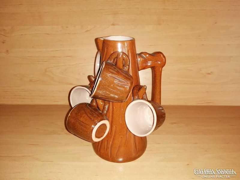 Retro ceramic wood imitation short drinking glass set (f-1)