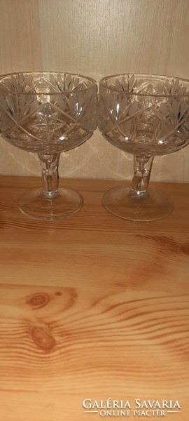 5 beautiful crystal glasses with feet