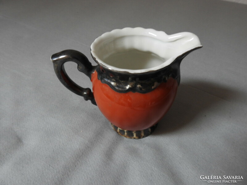 Burgundy - silver cream spout - marked