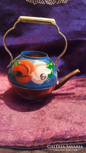 English painted copper jugs, miniature (l2879)