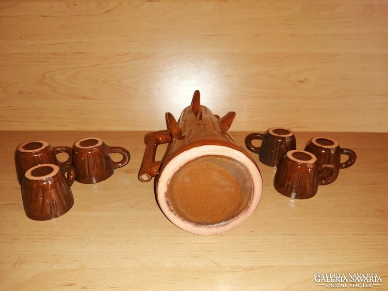 Retro ceramic wood imitation short drinking glass set (f-1)