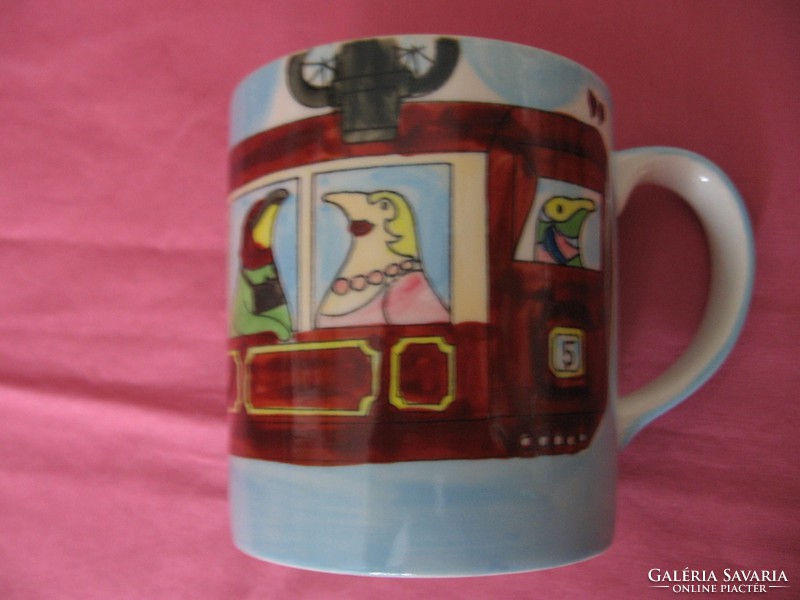 Collector's bird mila graphic design artistic hand painted wuppertal mug