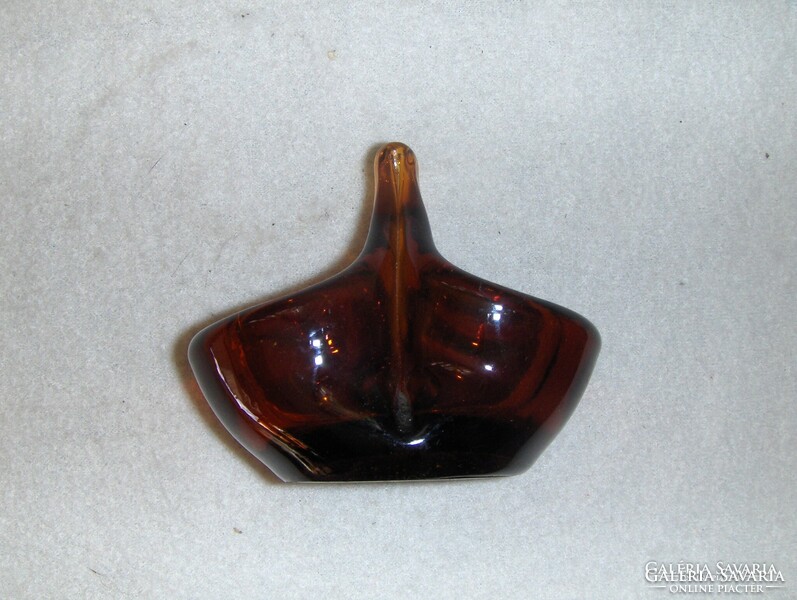 Art deco amber glass salt shaker (19/d)