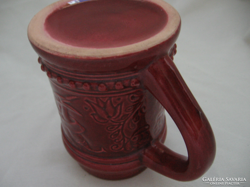 Pécs retro souvenir dark pink pitcher granite, zahajszky?