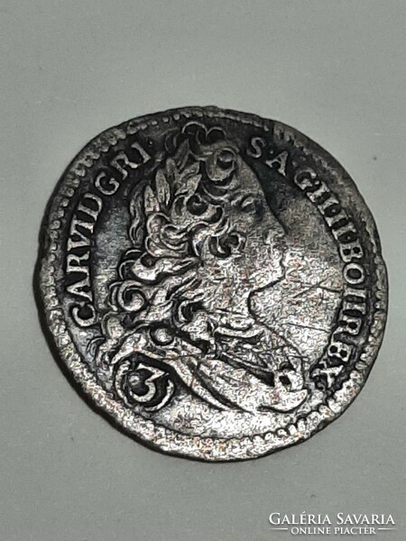 VI. Károly  ezüst 3 kreuzer , krajcár 1740  Cseh királyi pénzverde  Prága   9.