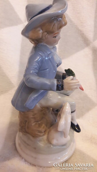 Porcelain rococo girl and boy pair (l2613)